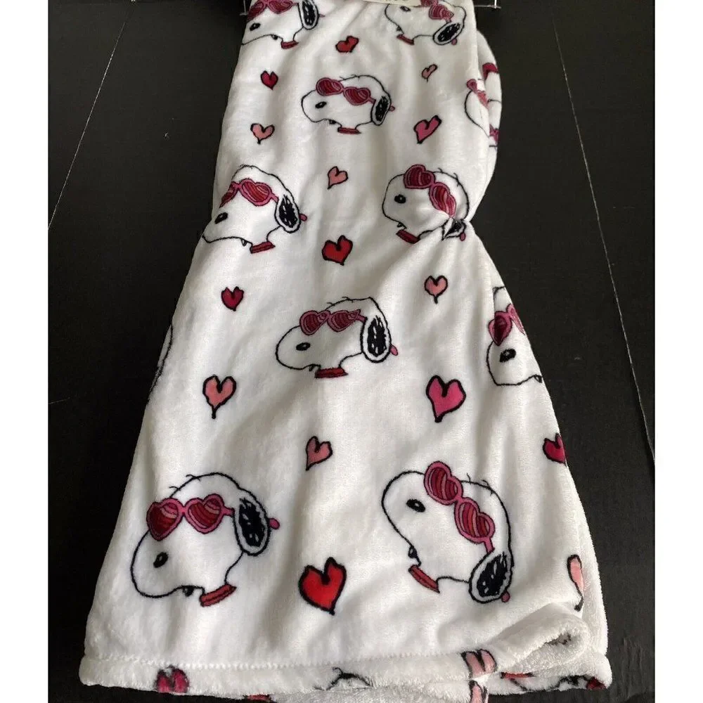Peanuts Snoopy Hearts Valentine's Throw Blanket Super Soft 50X70” Joe‎ Cool NEW